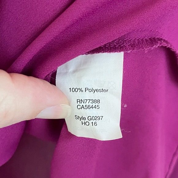 J Crew Factory Boatneck Blouse Longsleeve Fuschia Purple size Medium M - Picture 6 of 6
